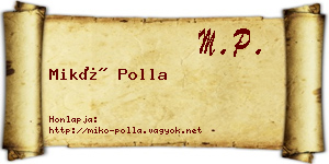 Mikó Polla névjegykártya